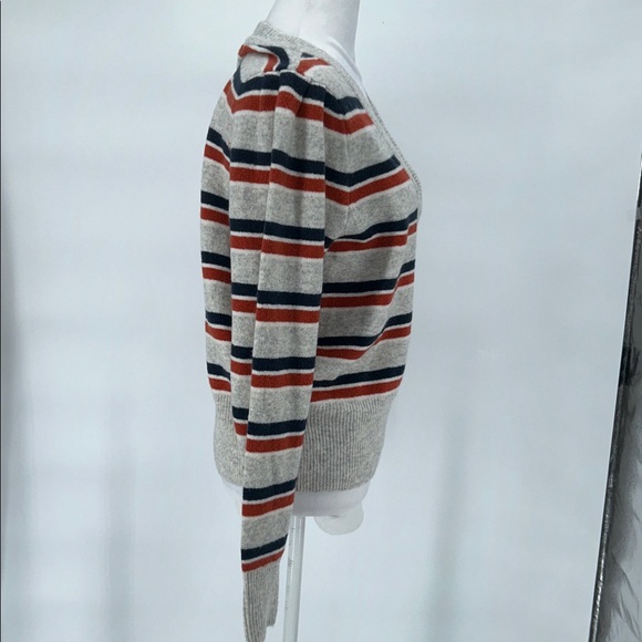 New Madewell V-Neck Sweater Striped Westgate V-Neck Sweater in Coziest Yarn Sz M - Picture 6 of 11